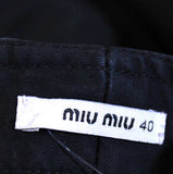 Miu Miu Italy.  Black Cotton Mid-Rise Straight Leg Pants