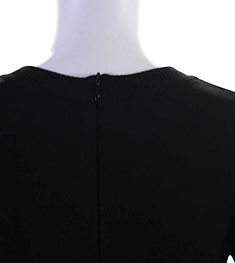 Azzedine Alaia Paris. Vintage. Black Drop Waist Long Sleeve Fit/Flare Knit Mini Dress