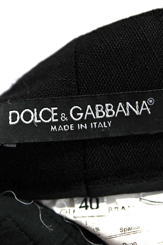 Dolce & Gabbana Italy. Black Low Rise Woven Flare Dress Pants