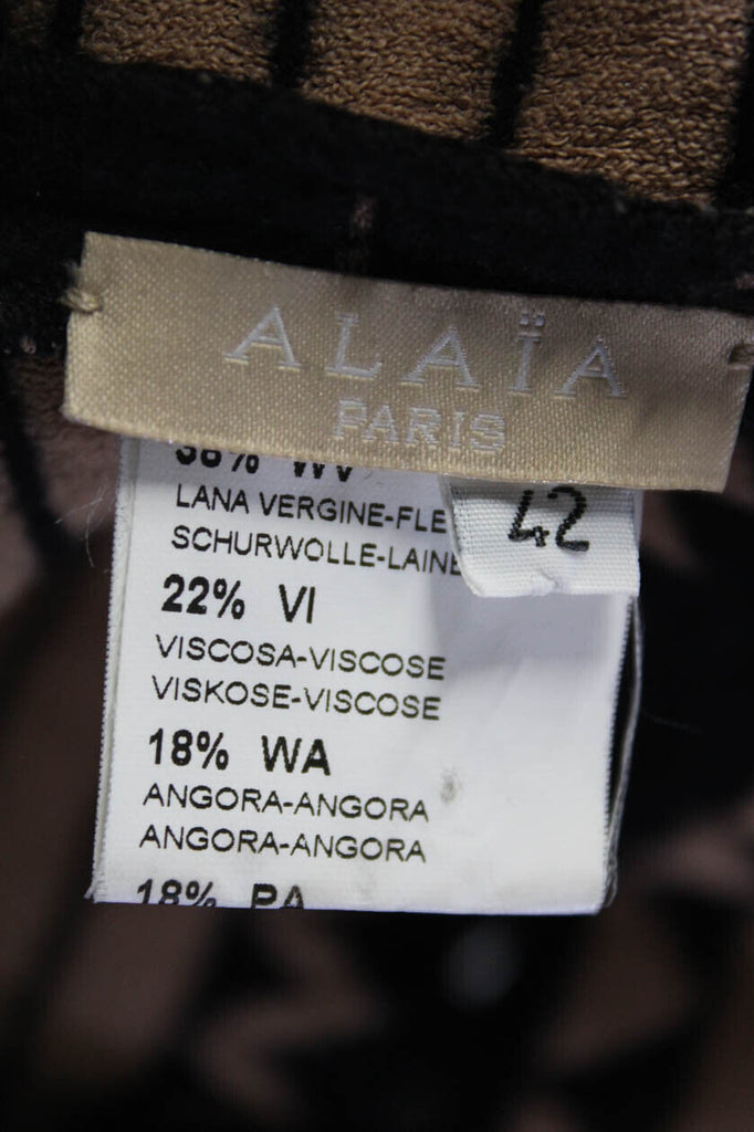 Azzedine Alaia Paris. Vintage Black Knit Wool Cutaway Scoop Neck Sleeveless Sheath Dress