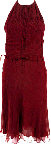 Vintage FIORUCCI Italy.  Embroidered Satin Slip Dress