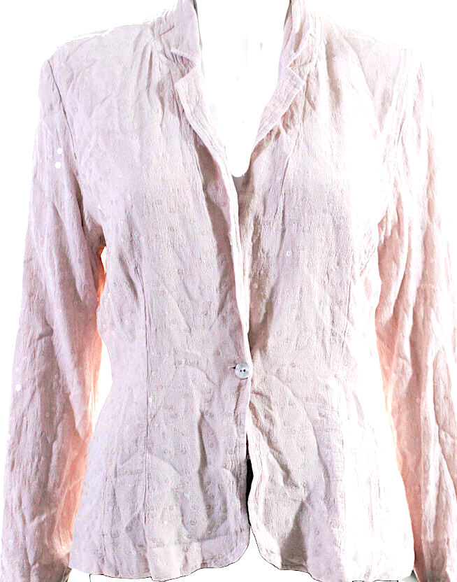 Ghost London. Pink Single Button Notched Lapel Sequin Blouse/Jacket