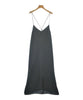 NOBLE JAPAN. Black PolyTech Slip Dress