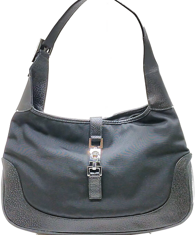 Prada Italy. Black Tessuto Nylon/Leather Shoulder Bag