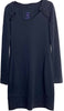 Marithe + Francois Girbaud  Paris. Le Casual. Midnite Blue Cotton Dress Knee Length Long Sleeve