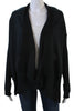 Rick Owens PARIS. Navy Cashmere Two-Toned Open Front Cardigan Sweater