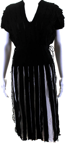 Proenza Schouler New York. Black Polka Dot Jacquard Satin Cowl Sheath Dress Size 2