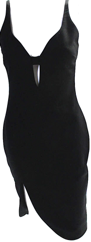 Proenza Schouler New York.Blue Black Silk Printed V Neck A Line Dress