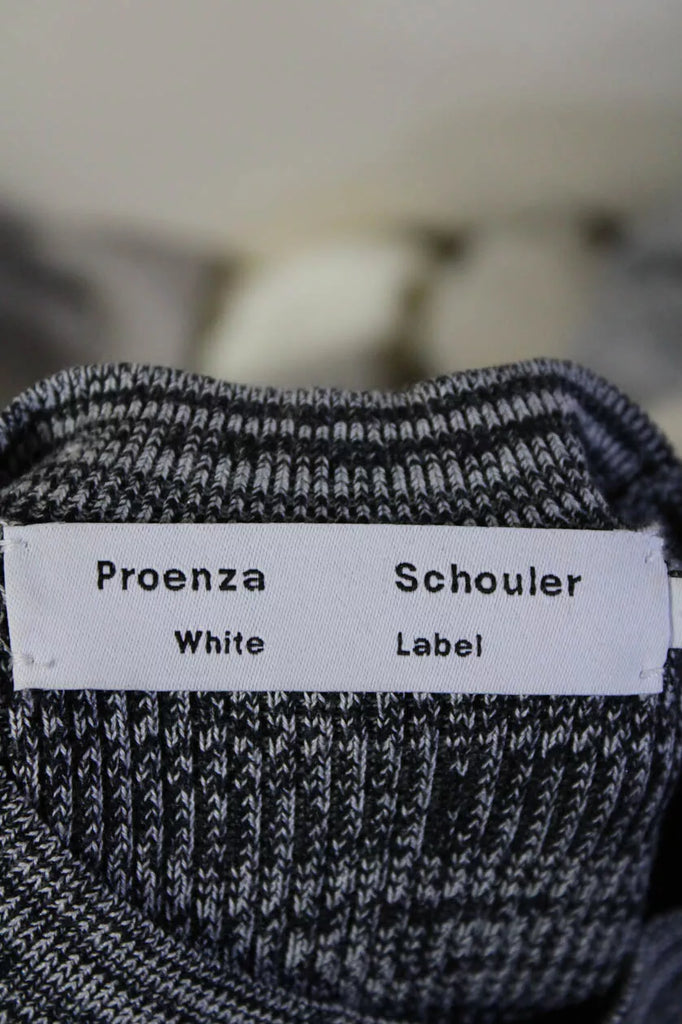 Proenza Schouler NY. Gray Cotton Blend White Label Women's Crewneck Sweater