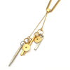 CHLOE PARIS. Goldplated/Silverplated Charm Long Runway Necklace