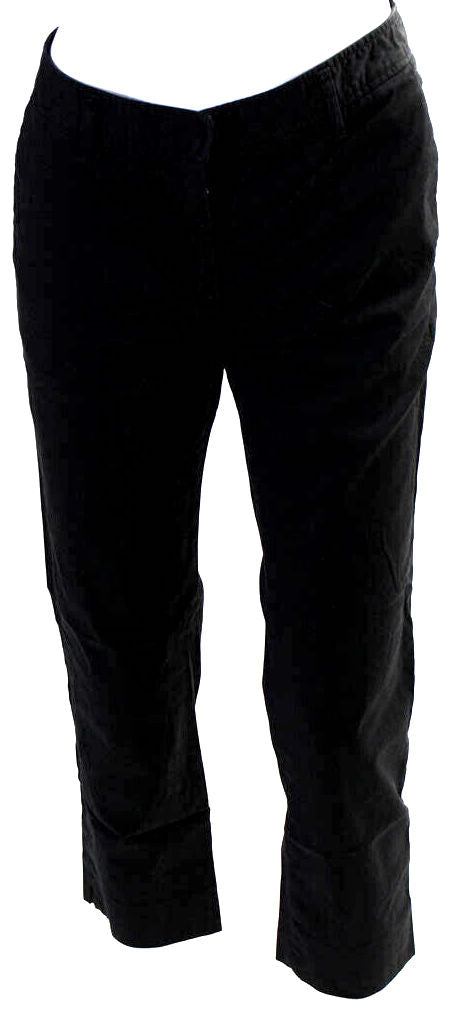 Mid-rise cotton straight pants