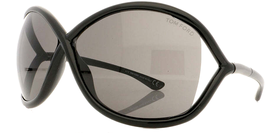 Tom Ford NY.  NEW. NWOT. Shiny Black Criss-Cross Gradient Lenses 64mm Sunglasses