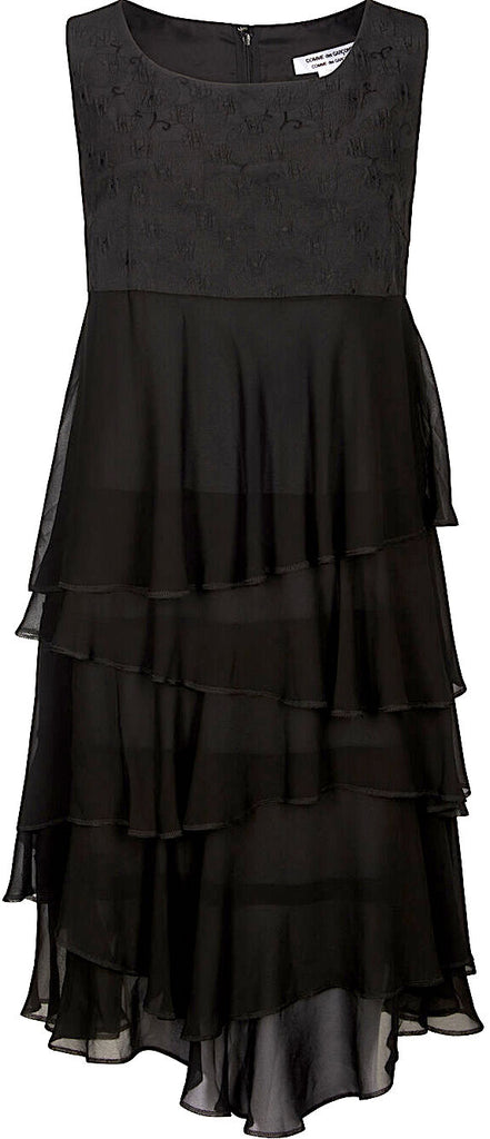 Comme des Garcons, Comme des Garcons Japan. NEW. New With Tags. Black Semi Sheer Tiered Ruffle Dress