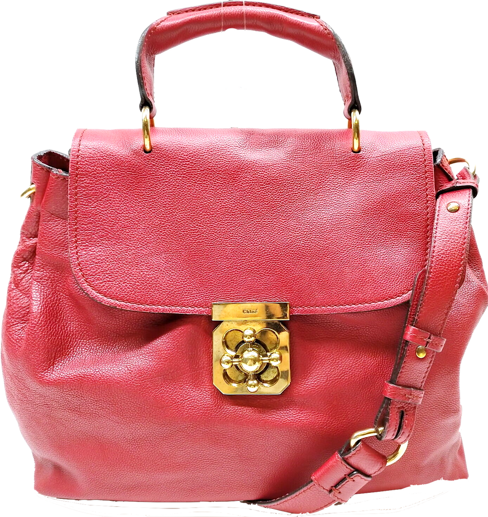 Chloe Paris. PHOEBE PHILO "ELSIE" Red Leather Hand Bag / Shoulder Bag