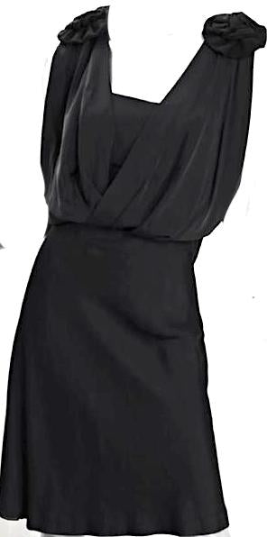 VIKTOR & ROLF. New. New With Tags. Womens Black Silk & Viscose Sleeveless Draped Blouson Dress
