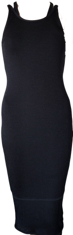 NINA RICCI Paris. Black V-Neck Lace Trim Slip Dress