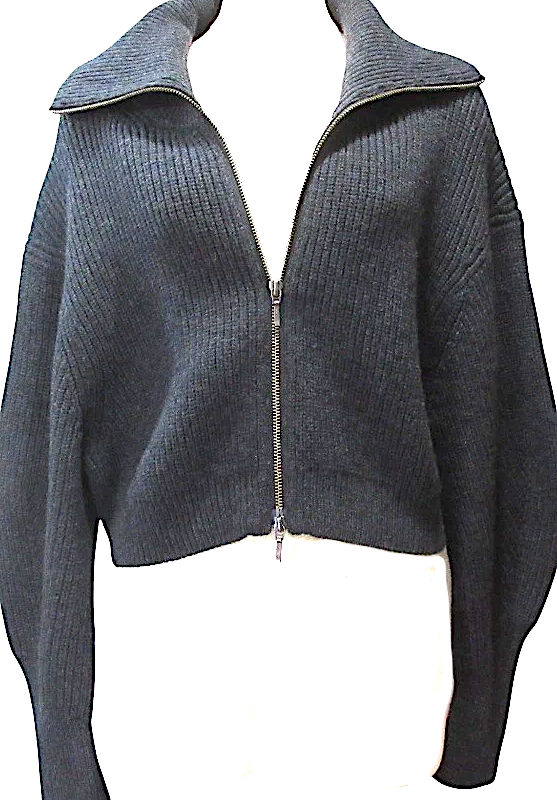NOBLE JAPAN. 24AW COLLECTION GREY Short Zip Cardigan Knit Blouson