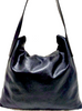 Kawa-Kawa Japan. Black Lambskin Soft Leather Shoulder Bag