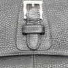 LOEWE MADRID. Black Pebbled Leather Silver Hardware Mini Shoulder Bag