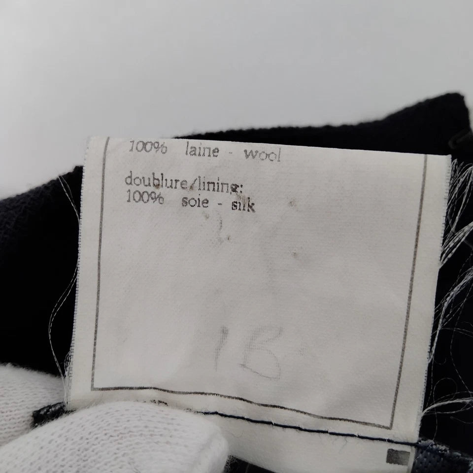 Chanel Paris. Black Wool Silk Lining Flare Chanel Belted Dress