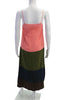 Anuk Japan. Silk Multi-Color Striped Scoop Neck Spaghetti Strap Slip Dress
