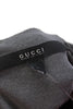 Gucci Italy. Gray PolyTech Blend  High Neck Sleeveless Zip Up Mid-Calf Asymmetrical Dress