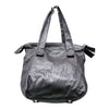 Kawa-Kawa Japan. Unisex Black Lambskin Leather Red Lining Large Zipper Shoulder Bag / Tote Bag