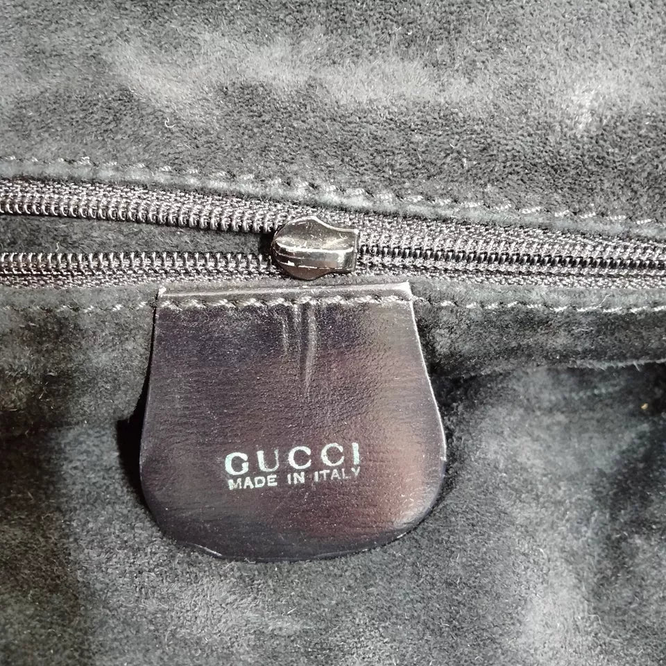 Gucci Shoulder Bag Black Calf Hair Leather Shoulderbag