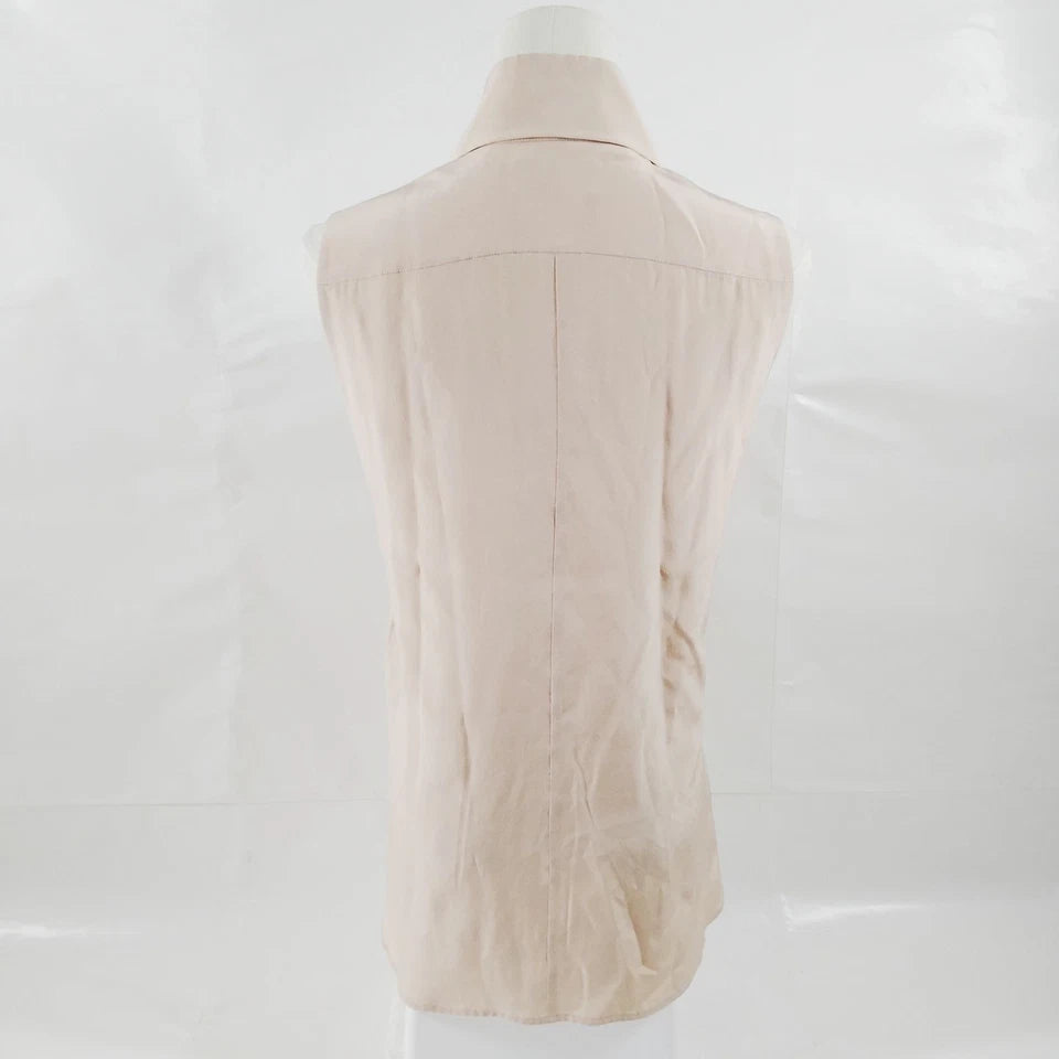 Chanel PARIS. Pink Silk Sleeveless Ruffles Top