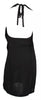 MIU MIU Italy. Black Crepe Pleated Detail Tie Neck Halter Sheath Dress