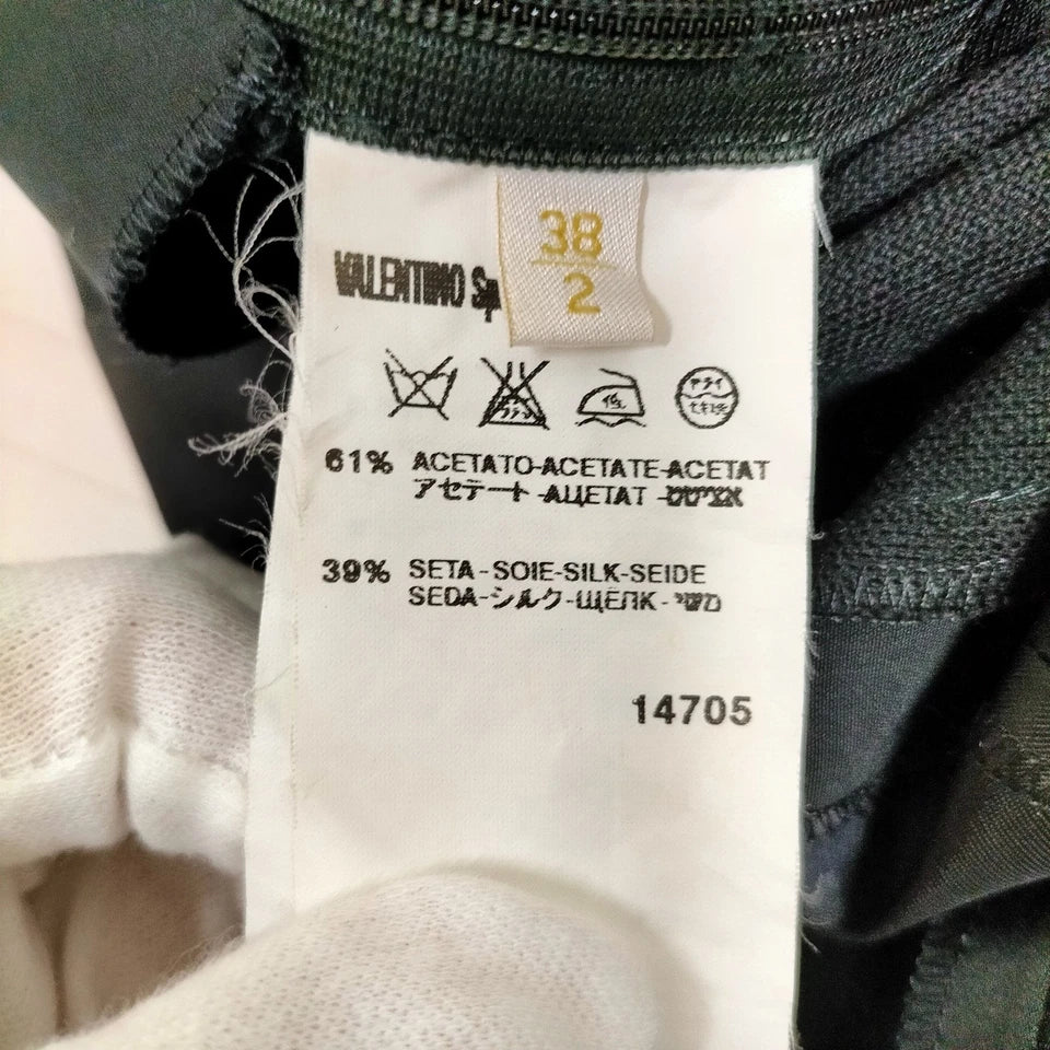 Valentino Garavanni Italy. Black Silk, Acetate Blend Dress