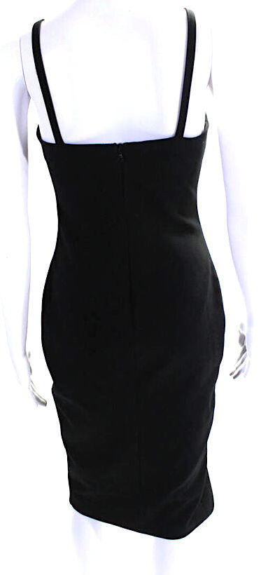 Elizabeth and James NY. Black Cut Out High Split Back Zip Sheath Dress