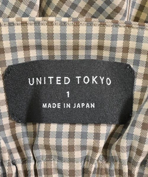 UNITED TOKYO JAPAN. Beige/Brown Checked Plaid Long/Maxi Length Skirt