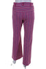 Marni Italy. Pink Striped Jacquard Technical Knit Flare Leg Pants