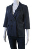 Marni Italy. Blue Denim Cotton Blend Double Breasted 3/4 Sleeve Unlined Blazer