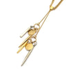 CHLOE PARIS. Goldplated/Silverplated Charm Long Runway Necklace