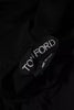 Tom Ford NY. Black Viscose Deep Plunge Long Sleeve V Neck Knit Draped Top Blouse