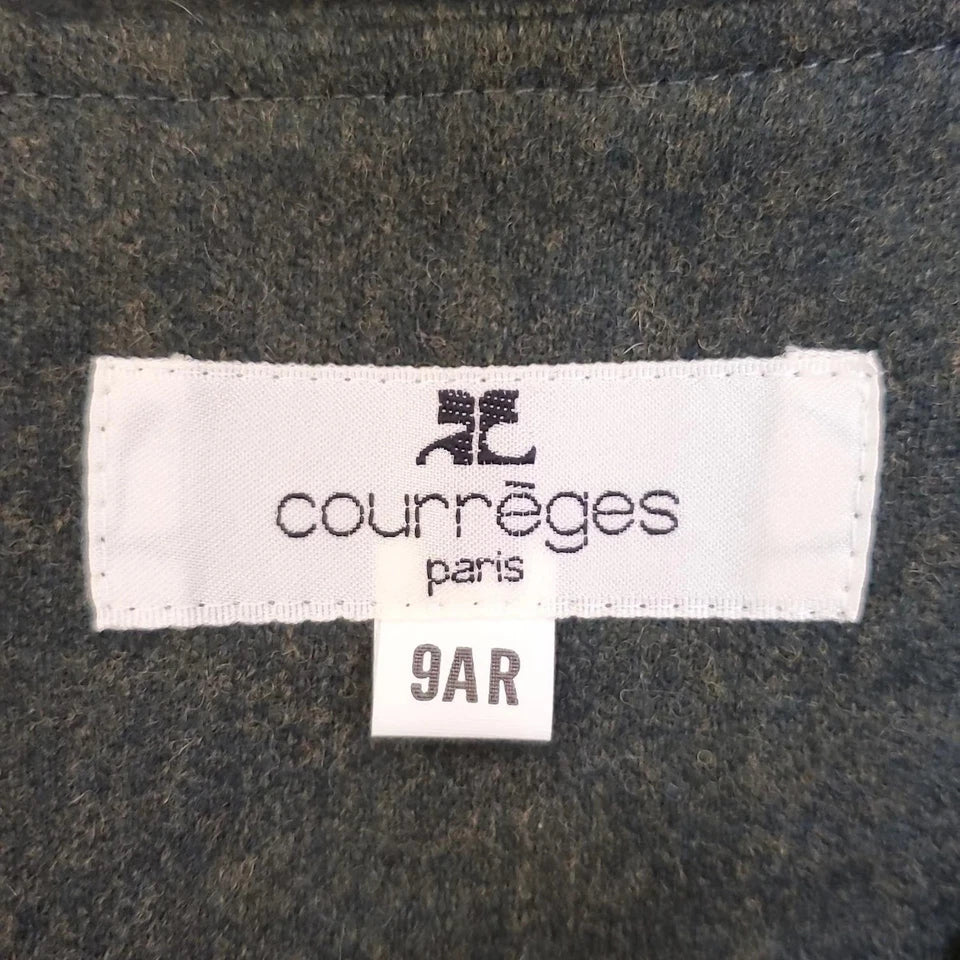 COURREGES PARIS. Wool Blend Khaki Dark Gray Dress
