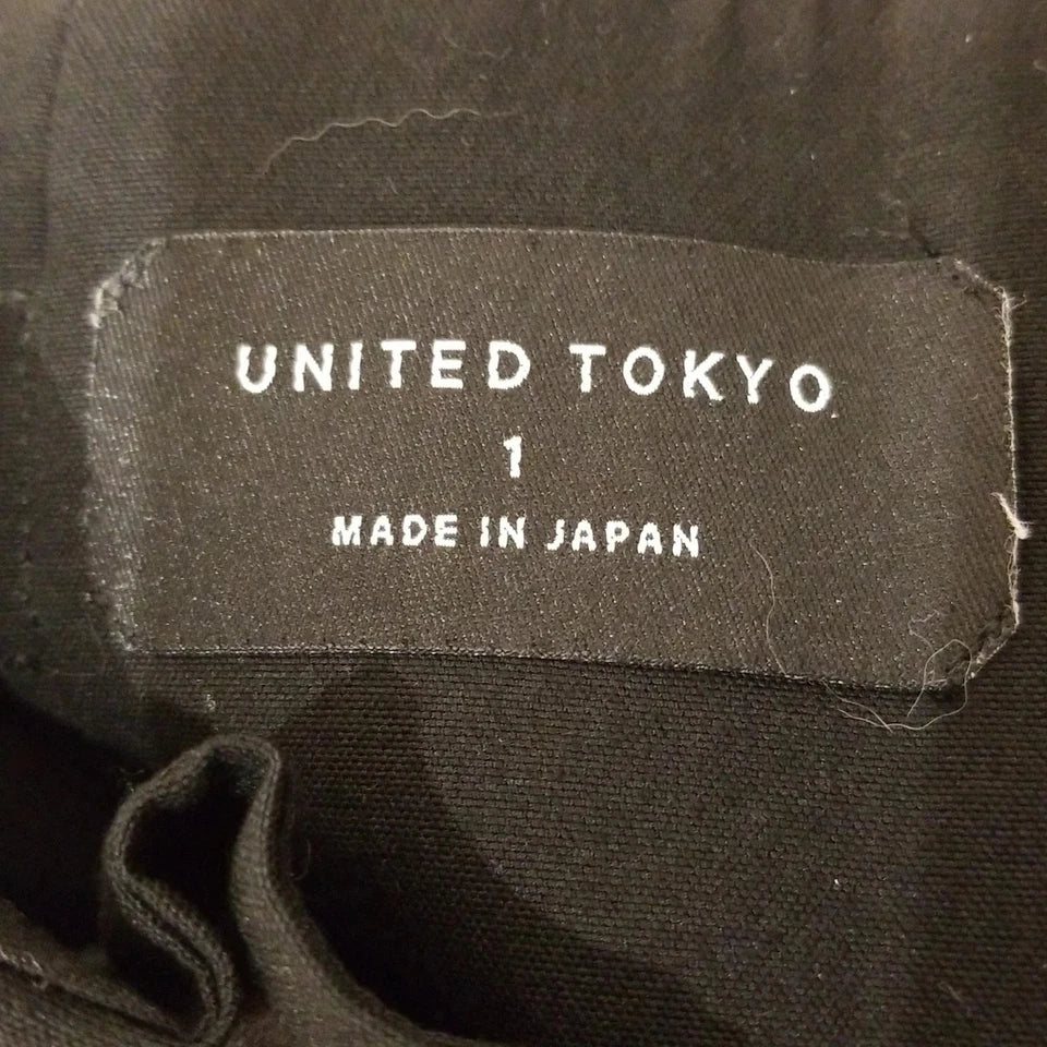 UNITED TOKYO JAPAN. Black Asymmetrical Viscose Blend Skirt