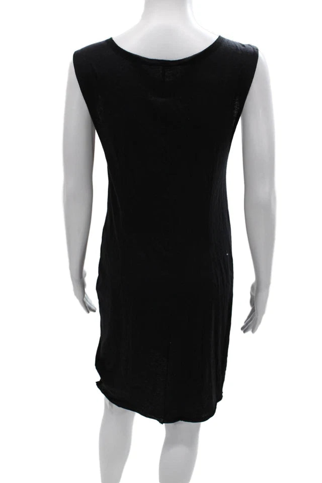 Rag & Bone NY. Black Cotton  Sleeveless Round Neck Tan Mini Dress