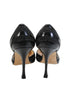 Manolo Blahnik Paris. BlackLeather Pointed Toe D'Orsay Pumps  Size 37.5 7.5