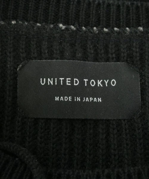 UNITED TOKYO JAPAN Black Wool Blend Cropped Sweater