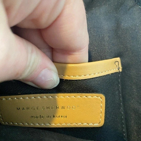 Marge Sherwood Seoul. Tan Leather Mini Breeze Top Handle Crossbody Strap Shoulder Bag