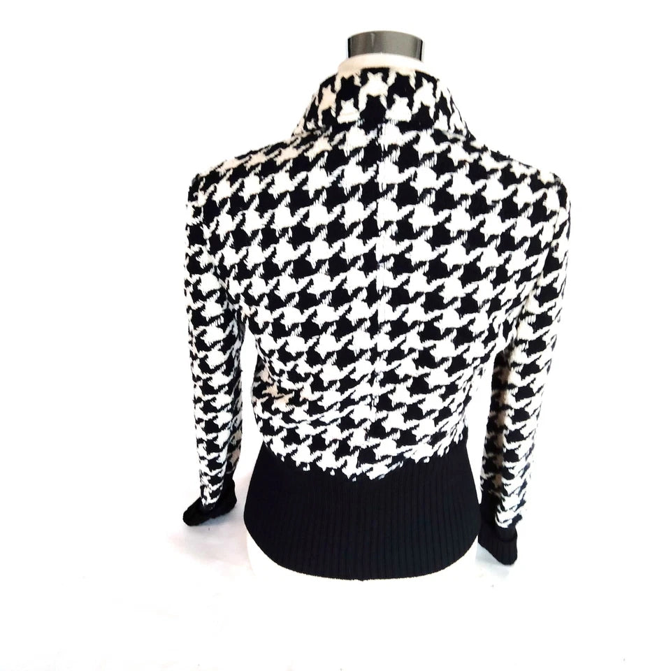 Valentino Garavani Italy. Vintage Houndstooth Pattern Wool Jacket