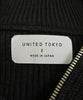 UNITED TOKYO JAPAN. Black Full Zip Ribbed Knit Cardigan