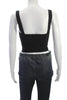 Isabel Marant Paris. Black Cotton Cropped Sleeveless Tank Sweetheart Top