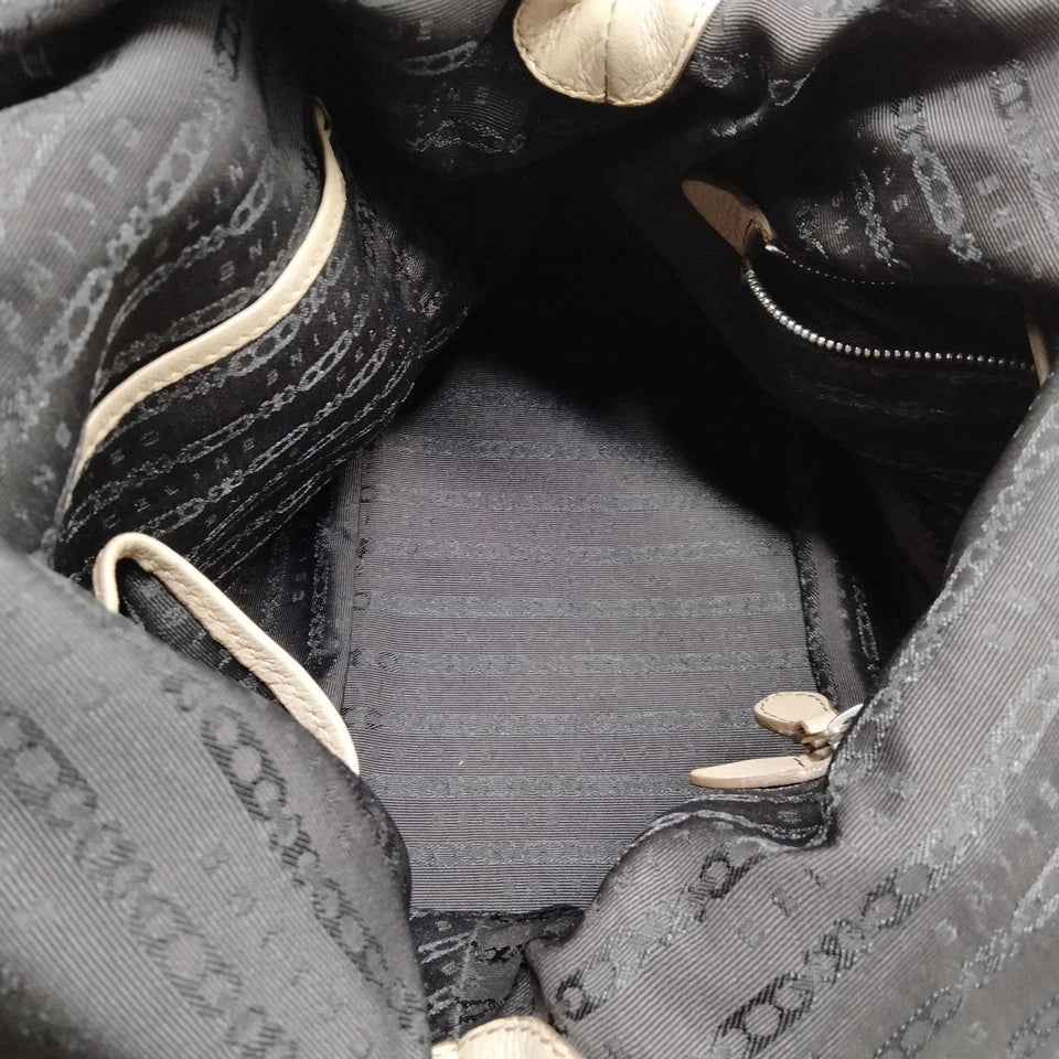 CELINE PARIS. Vintage Beige Leather Shoulder Bag / Hand Bag