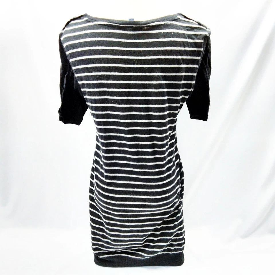 BURBERRY LONDON. Black/White Stripes Cotton Dress