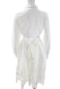 Toccin NYC. White 100% Cotton Collared Long Sleeve Shirt Dress
