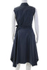 Lafayette 148 New York,   Dark Blue Sleeveless Midi Length Shirt Dress
